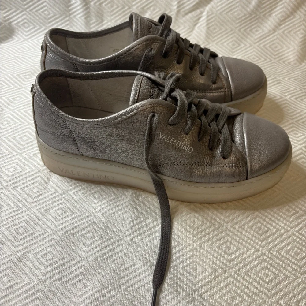 Valentino platform women’s silver Gray Sneakers size 7.5 - Picture 7 of 15